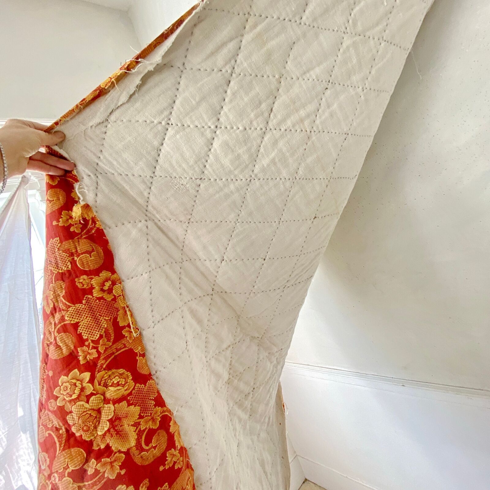 18th Century French Country Quilted Textile Fragment