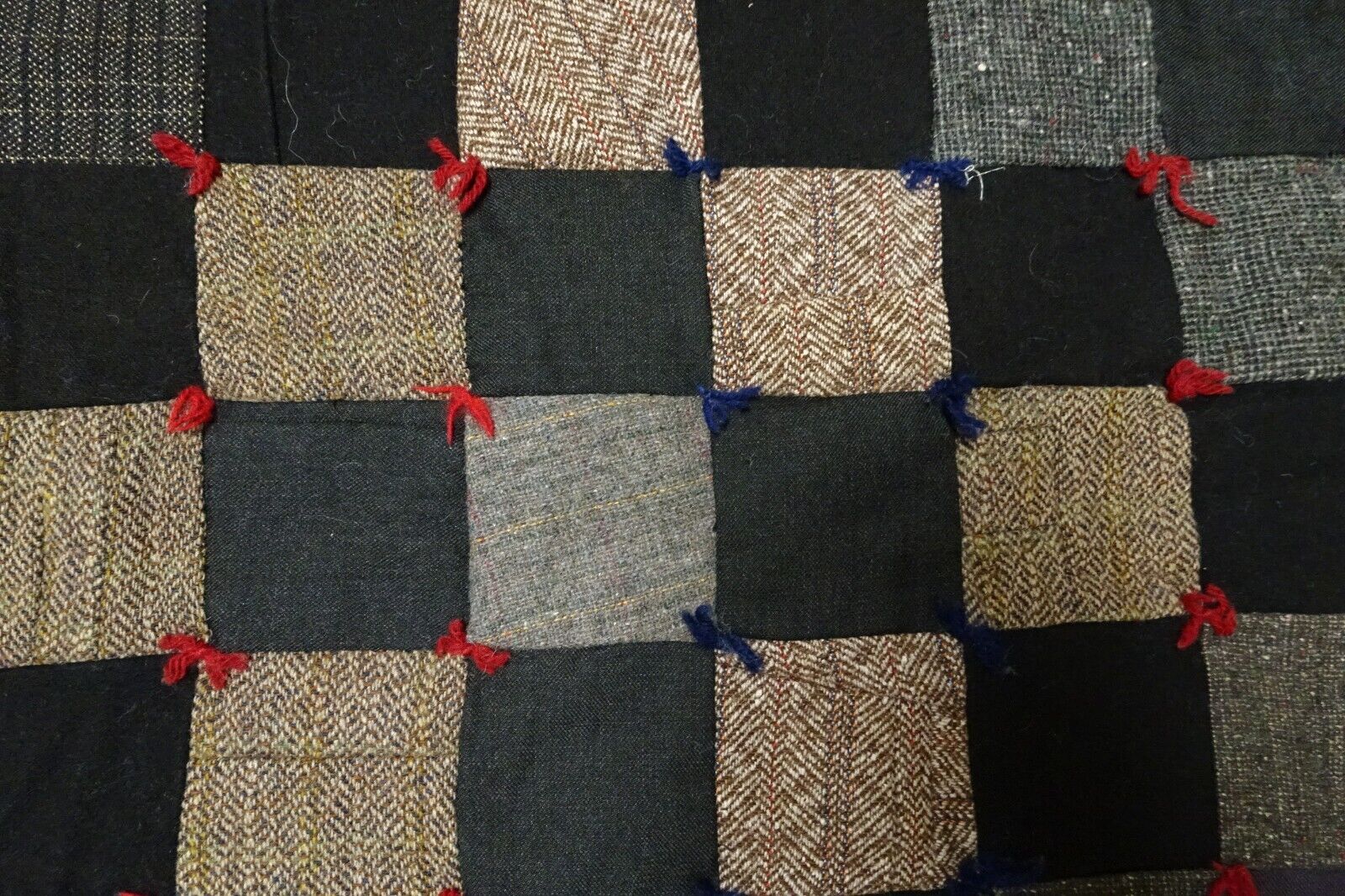1800s Patchwork Wool Flannel Carriage Blanket Quilt
