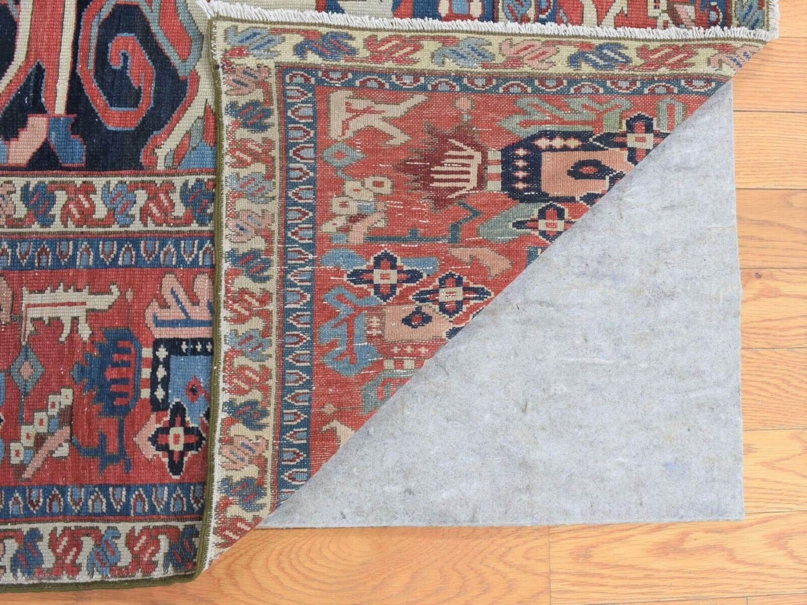 Antique Heriz Rug with Vivid Natural Dyes 8'10" x 12'5
