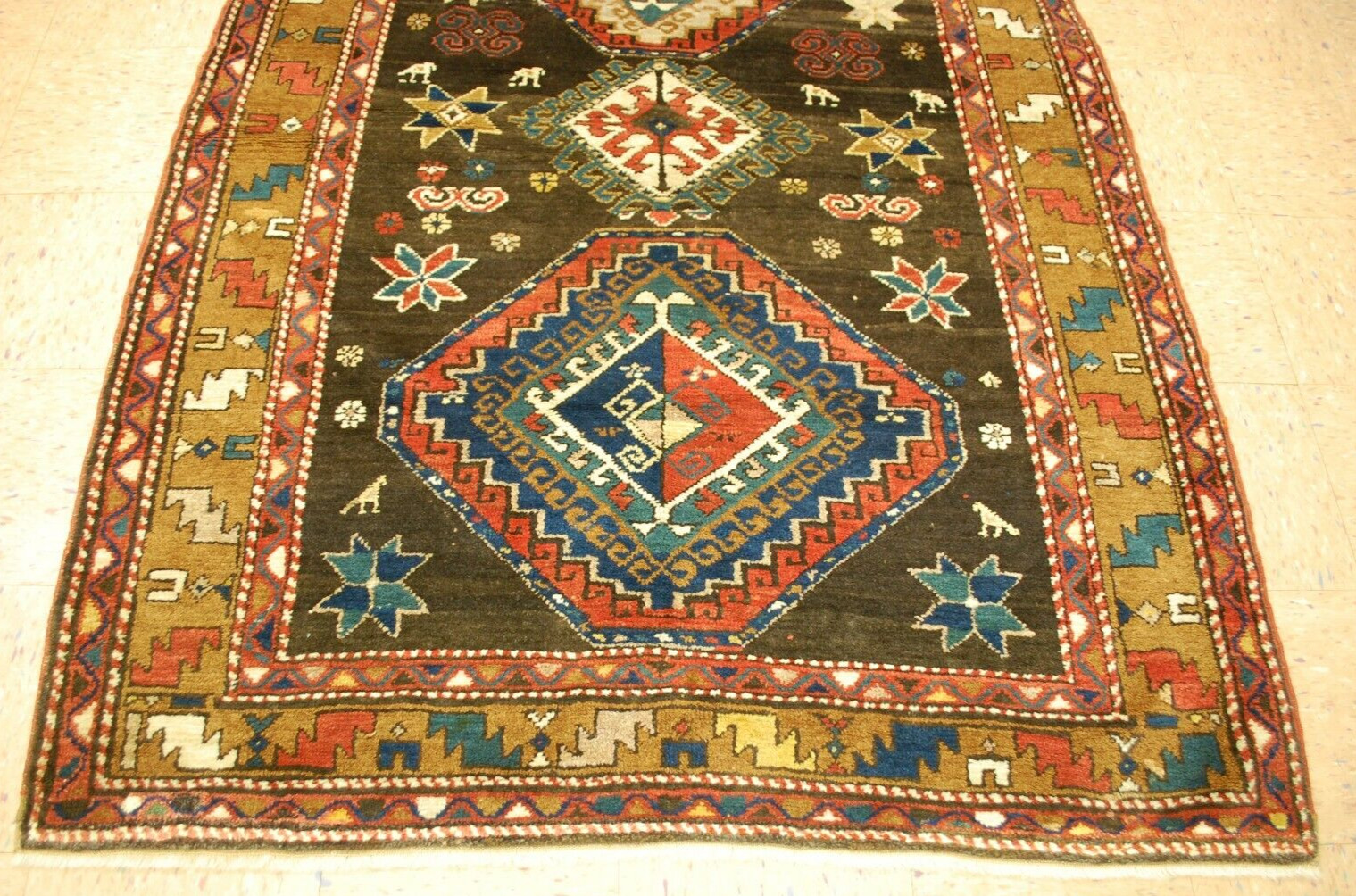 Antique Caucasian Shirvan Rug, 4'8" x 6'7