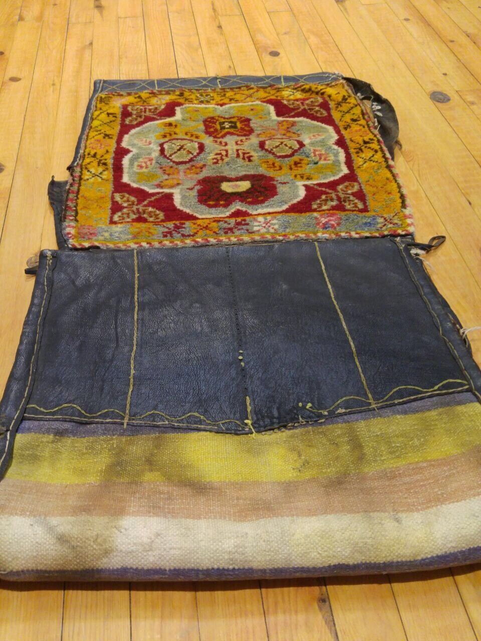 Antique Sivas Region Leather Donkey Bag with Vegy Dyes