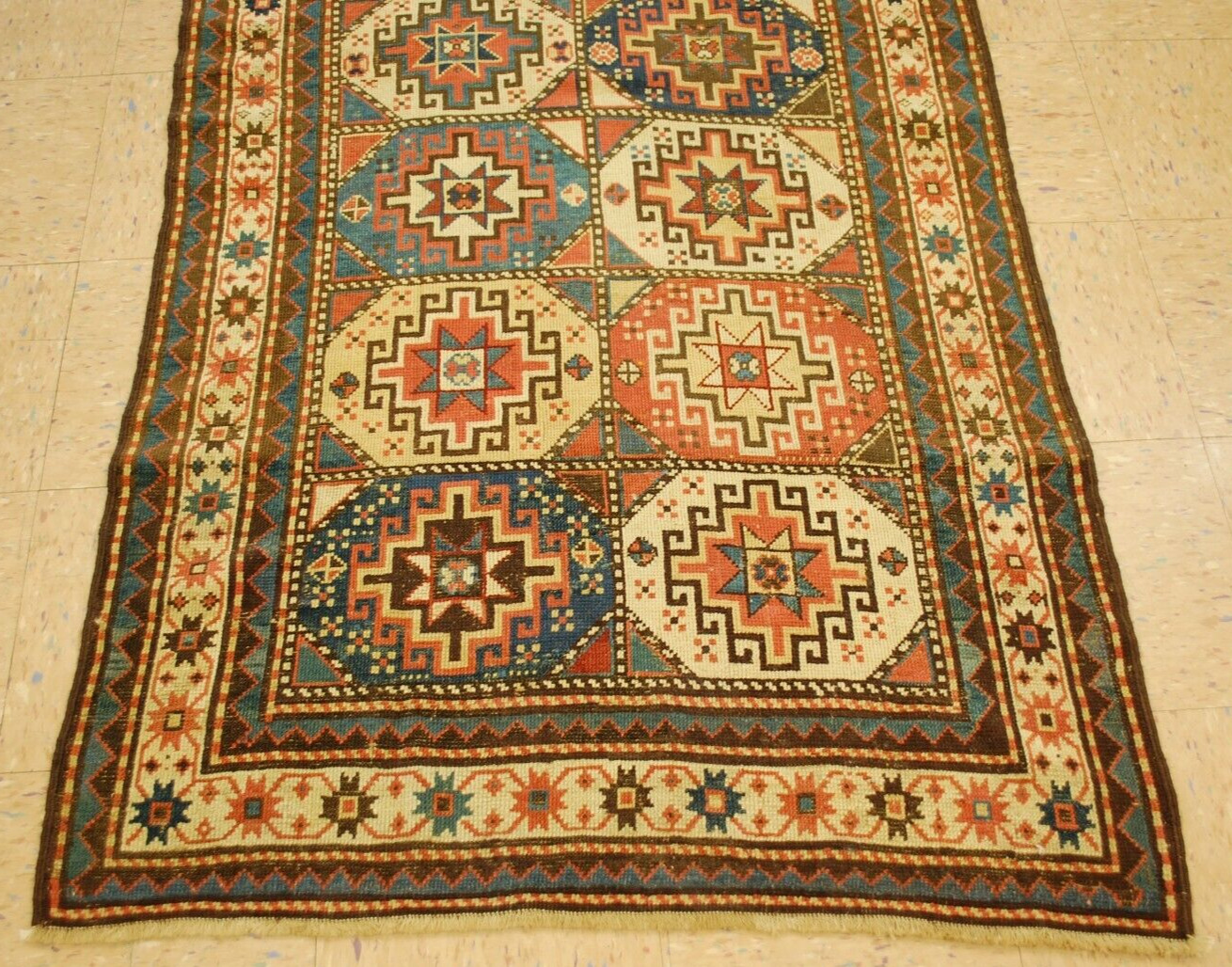 Antique Caucasian Shirvan Kazak Rug 3'5" x 8