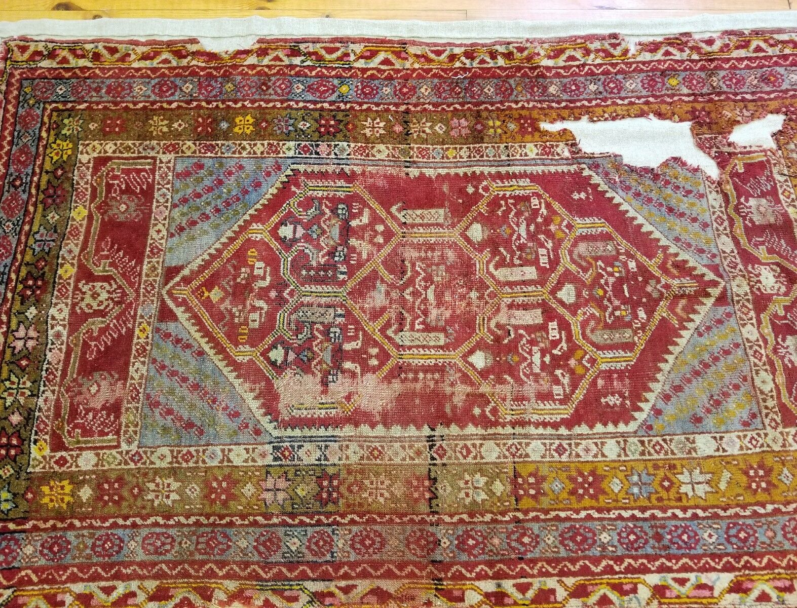 Antique Natural Dye Wool Prayer Rug, Kirsehir