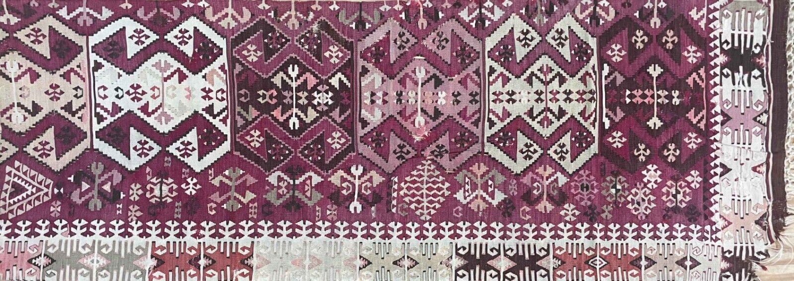 Antique Turkish Kilim Fragment, c. 1900, 2'6" x 7'2