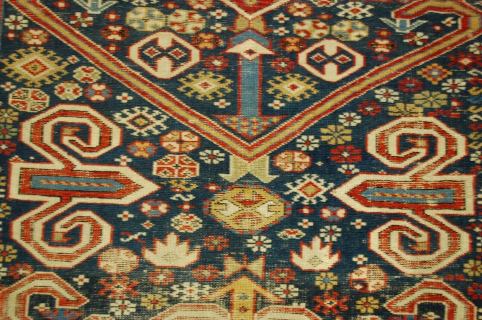 Rare Antique Caucasian Shirvan Perpedil Rug 3'11"x5'6