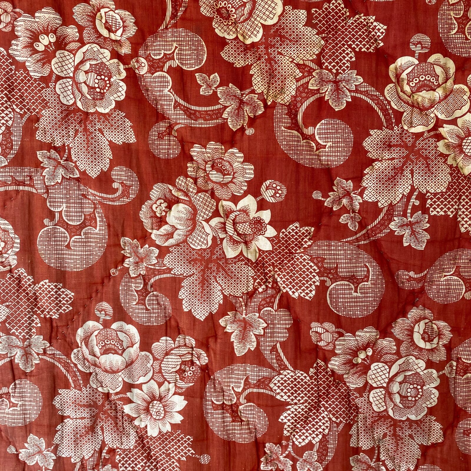 18th Century French Country Quilted Textile Fragment
