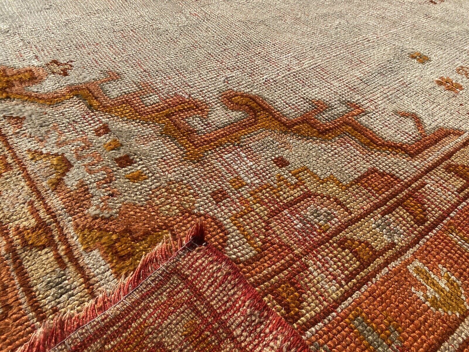 Vintage Oushak Rug 8.8x11.3 from 1900s