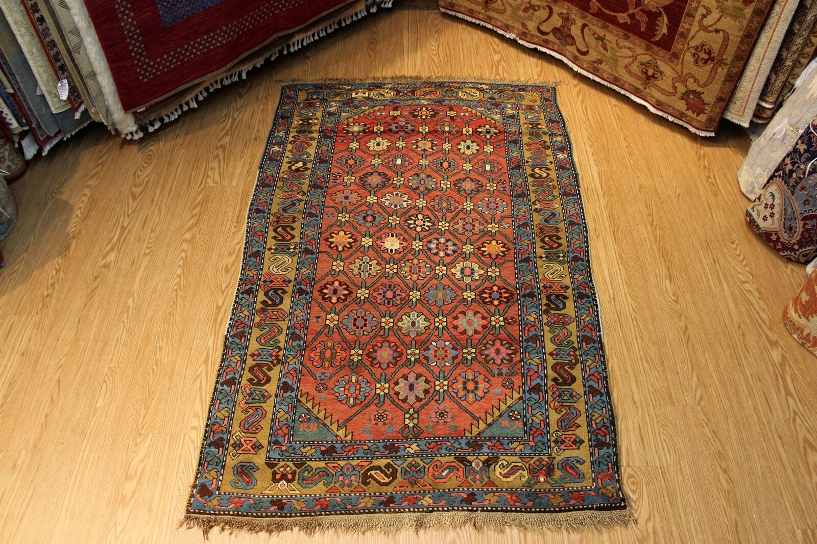 Vintage Early 1900s Karabakh Wool Rug 5' x 8