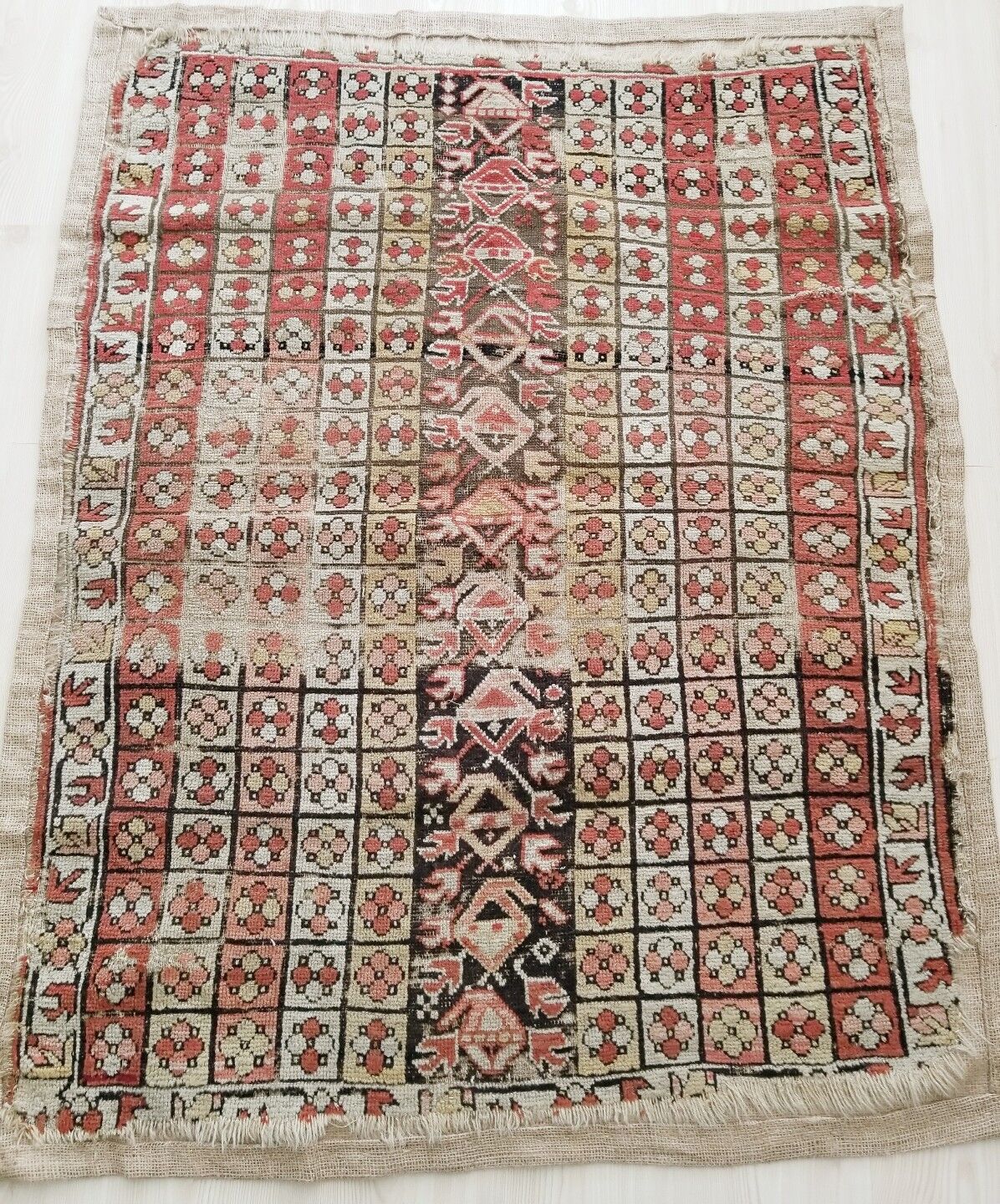 Antique Oushak Rug with Muted Dyes, Pre-1900s