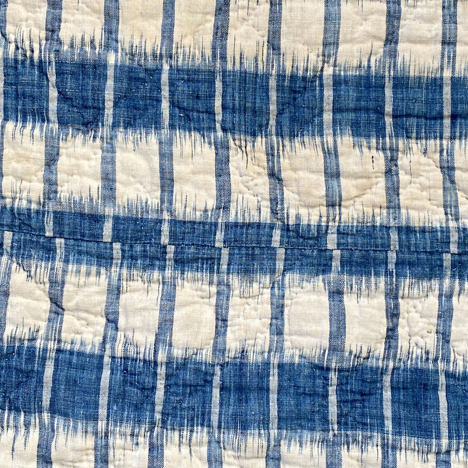18th Century French Ikat Flamme Antique Quilt