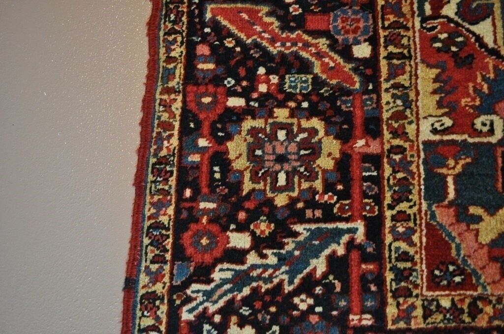 Authentic Kurdish Heriz Vintage Oriental Rug 9'x13
