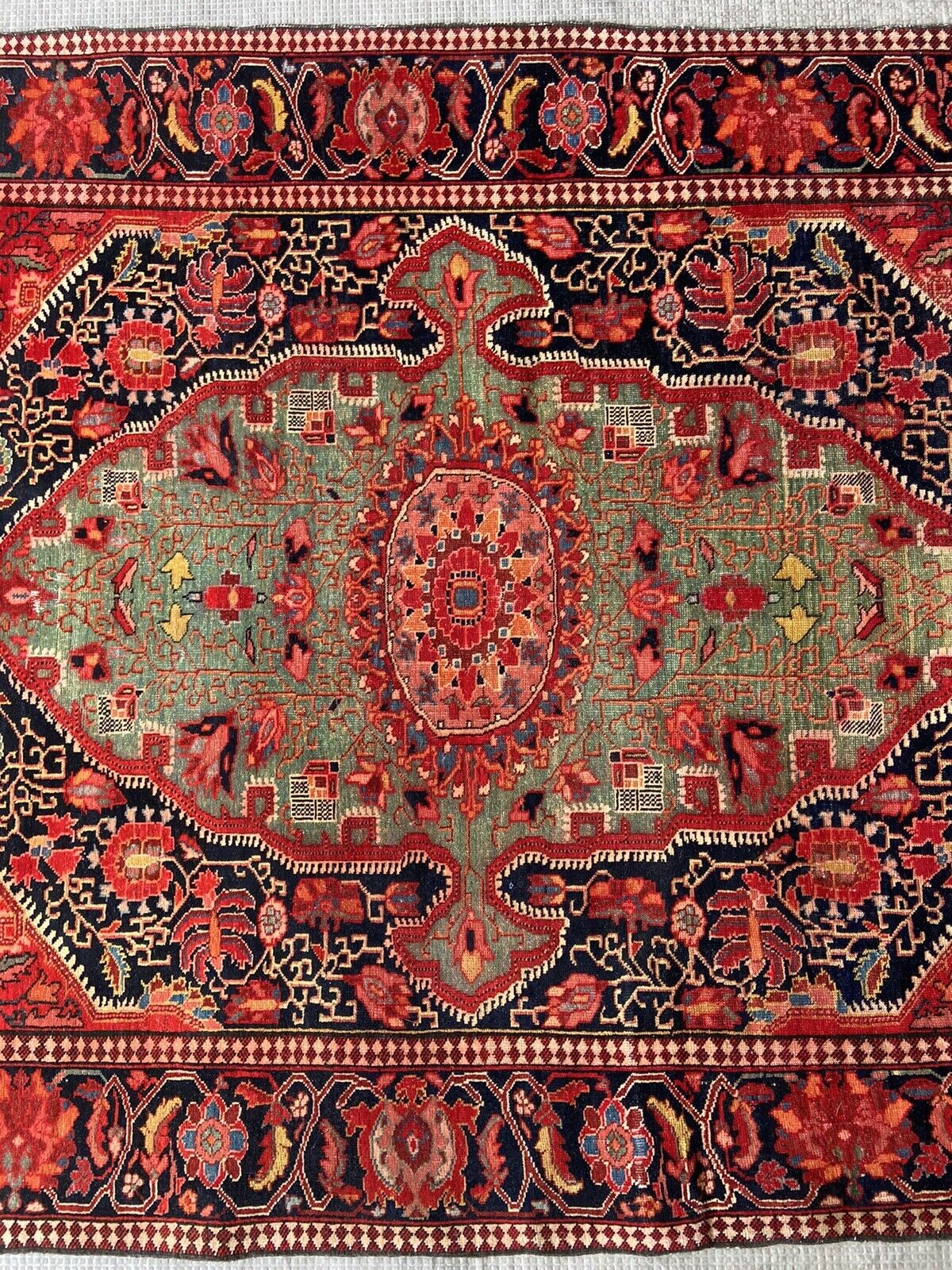 Antique Handmade Persian Wool Rug, 5.3x3.7FT