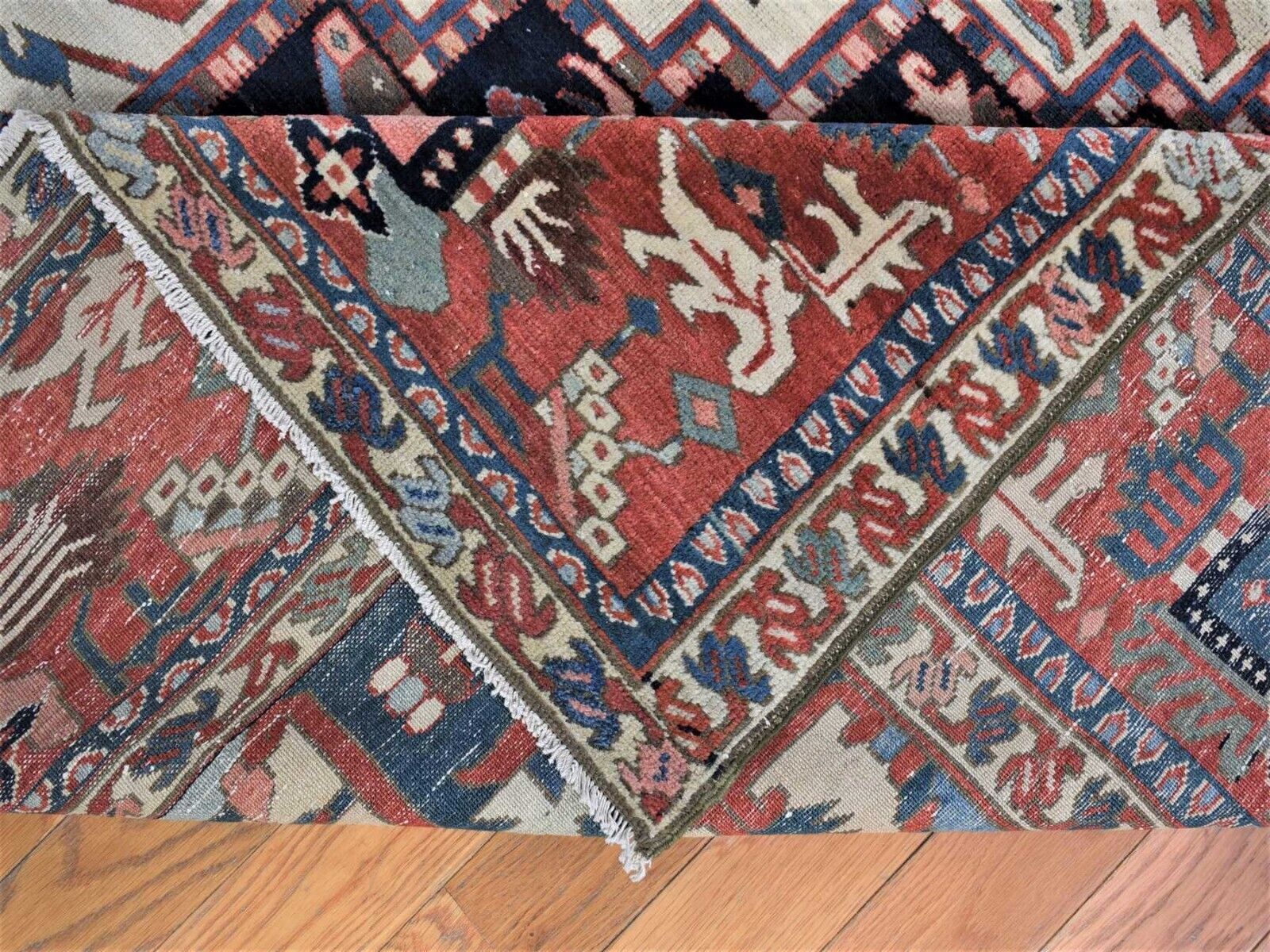 Antique Heriz Rug with Vivid Natural Dyes 8'10" x 12'5