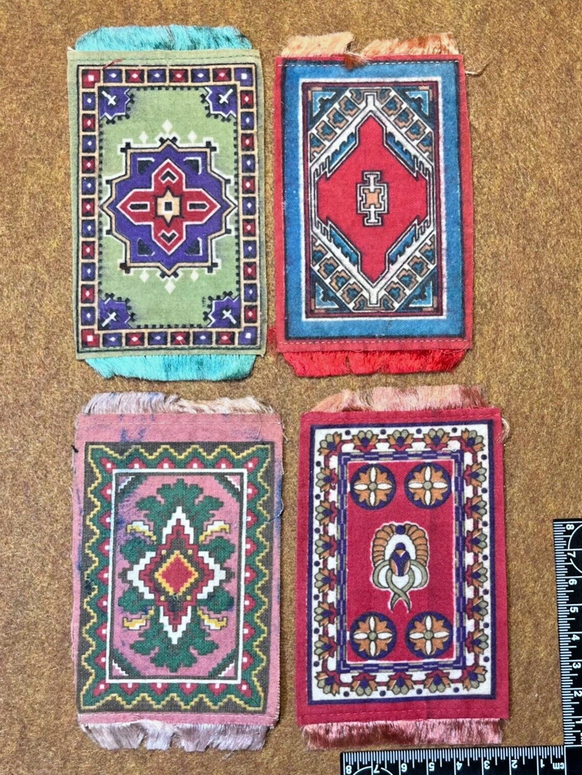 Antique Native American Cigar Felt Rugs, 1900s