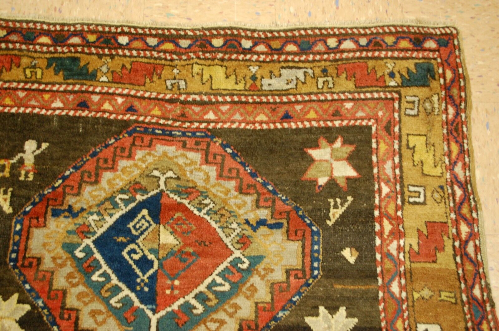 Antique Caucasian Shirvan Rug, 4'8" x 6'7