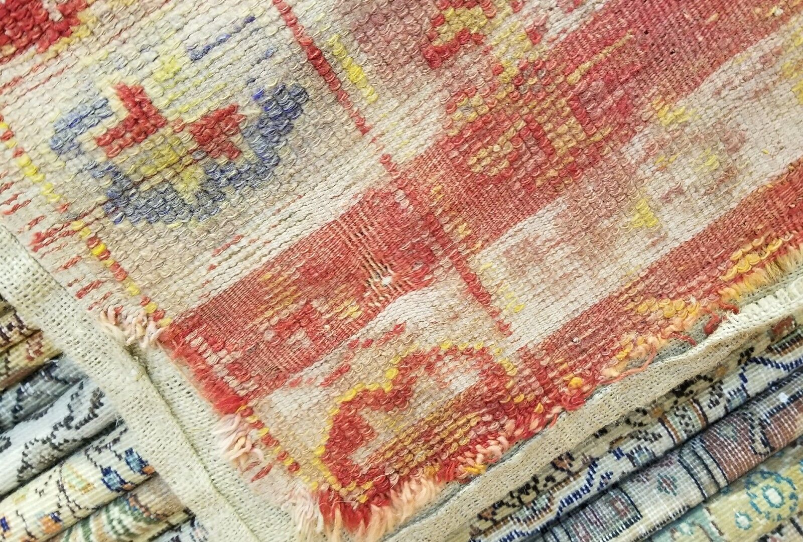 Antique Pre-1900s Wool Pile Prayer Rug 3'x3'6