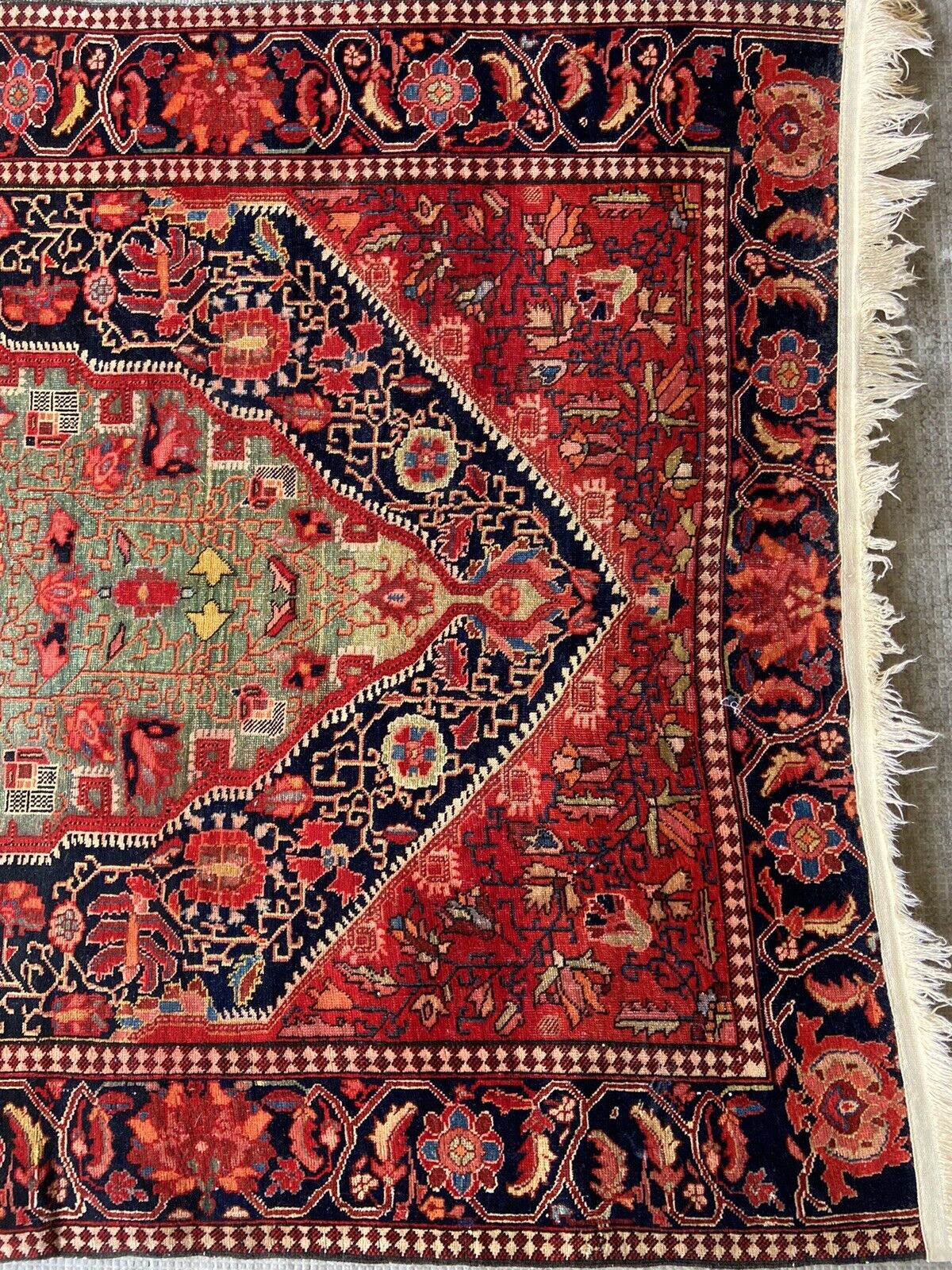 Antique Handmade Persian Wool Rug, 5.3x3.7FT