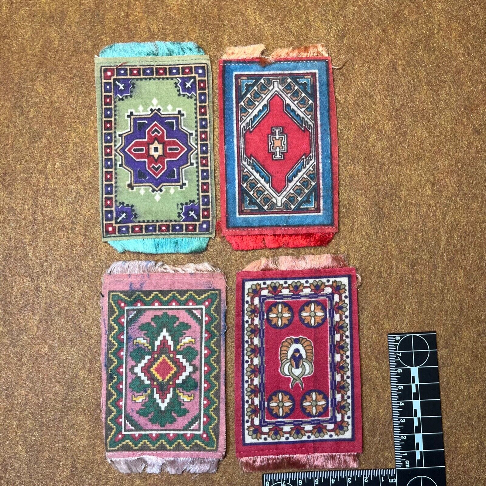 Antique Native American Cigar Felt Rugs, 1900s