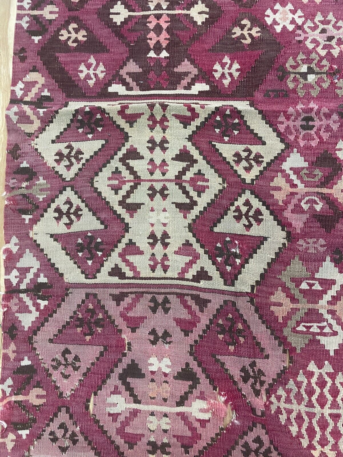Antique Turkish Kilim Fragment, c. 1900, 2'6" x 7'2