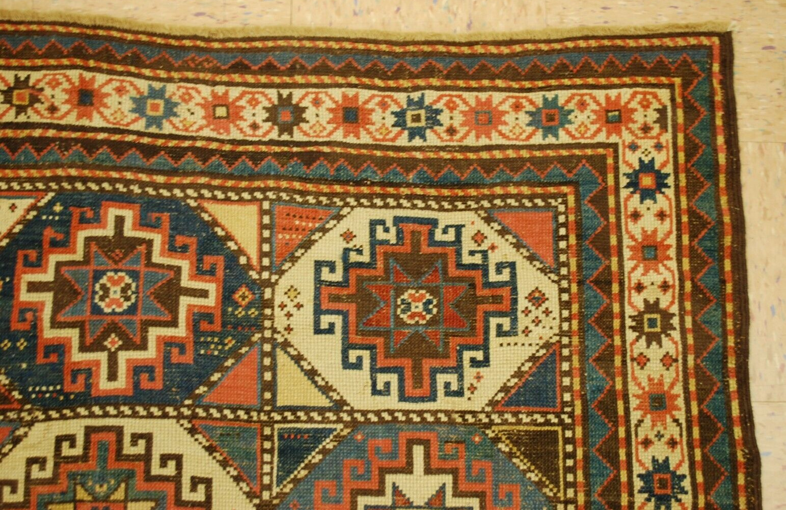 Antique Caucasian Shirvan Kazak Rug 3'5" x 8