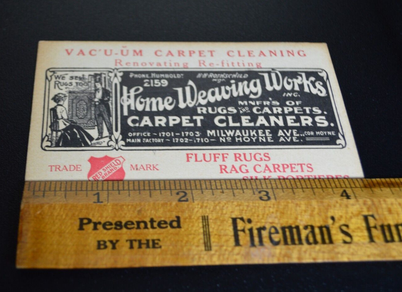 Vintage 1900s Weaving Works Vacuum Rugs Chicago