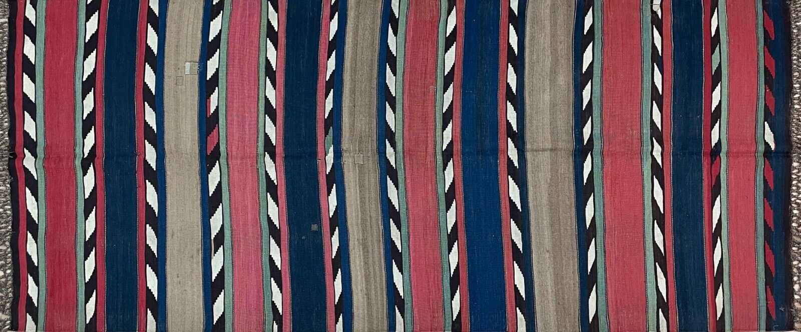 Vintage Turkish Kilim Flatweave Rug, c. 1900, 4'1"x8'6