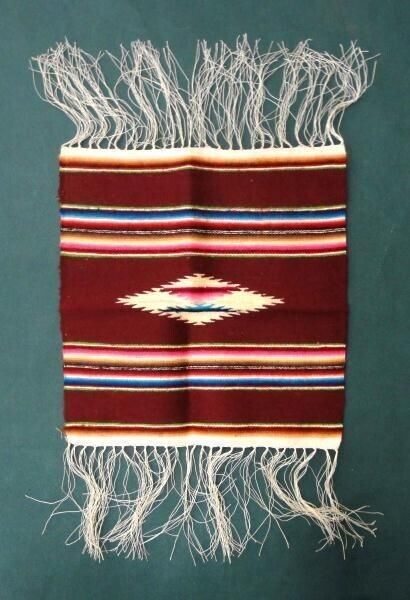 Early 1900s Antique Mexican Wool Cotton Rug