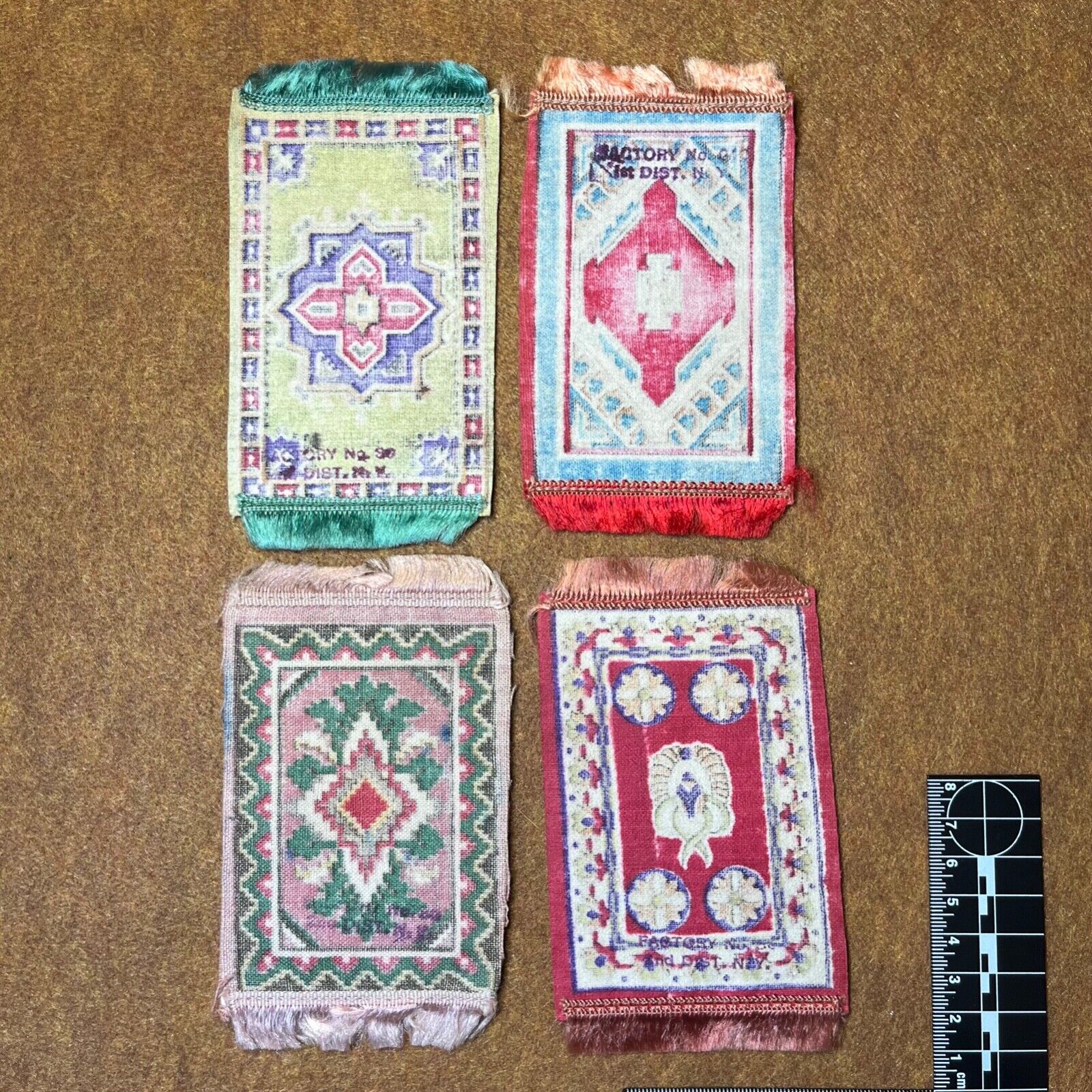 Antique Native American Cigar Felt Rugs, 1900s