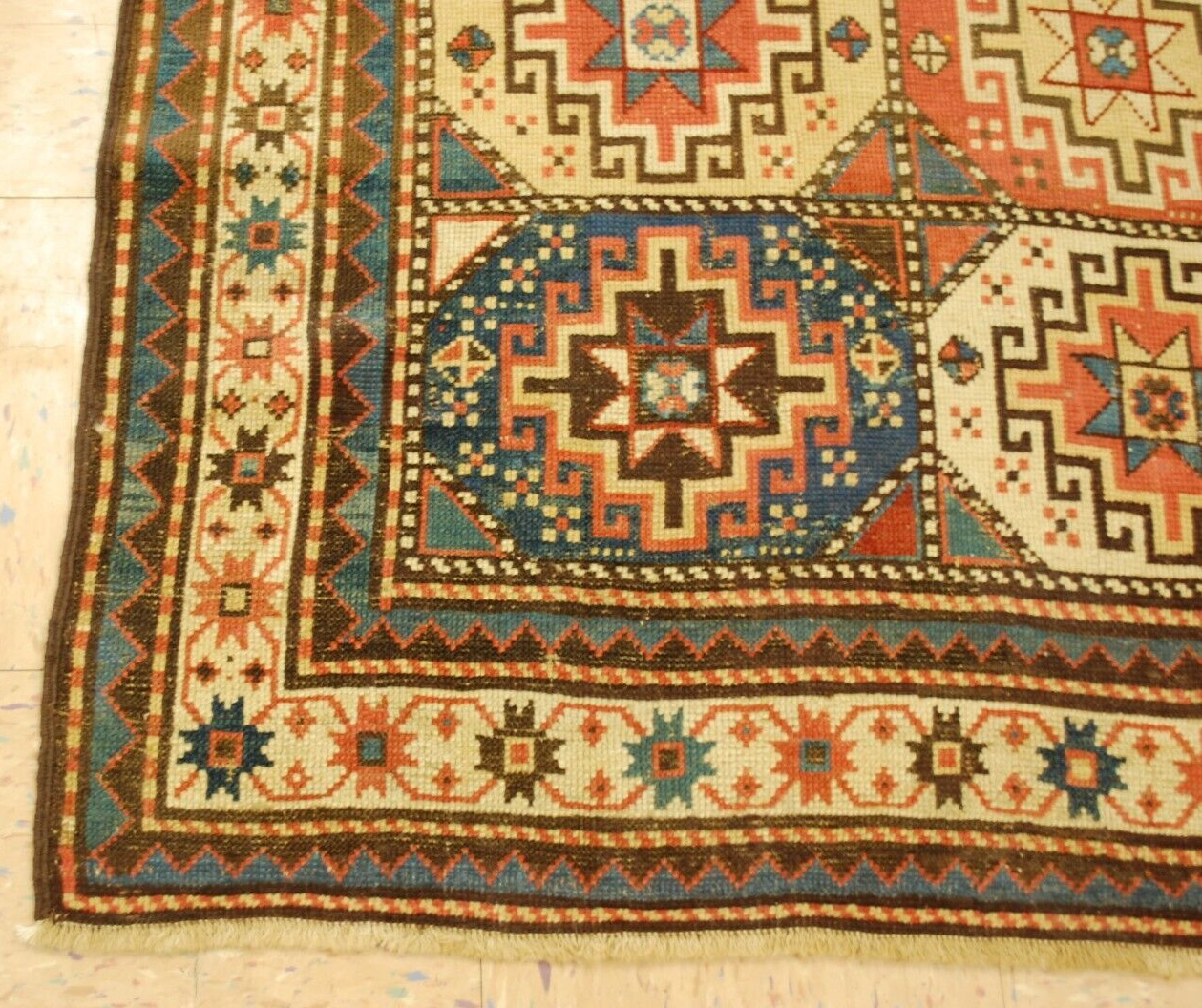Antique Caucasian Shirvan Kazak Rug 3'5" x 8
