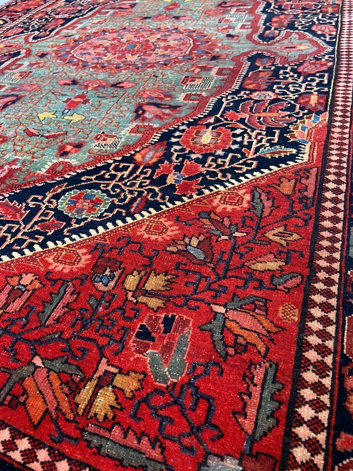 Antique Handmade Persian Wool Rug, 5.3x3.7FT