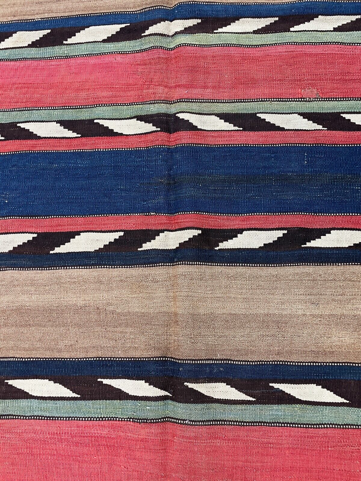 Vintage Turkish Kilim Flatweave Rug, c. 1900, 4'1"x8'6
