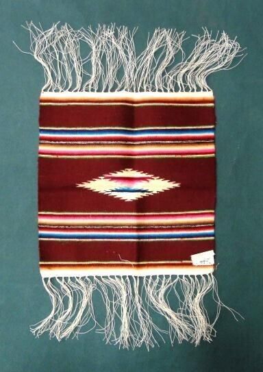 Early 1900s Antique Mexican Wool Cotton Rug