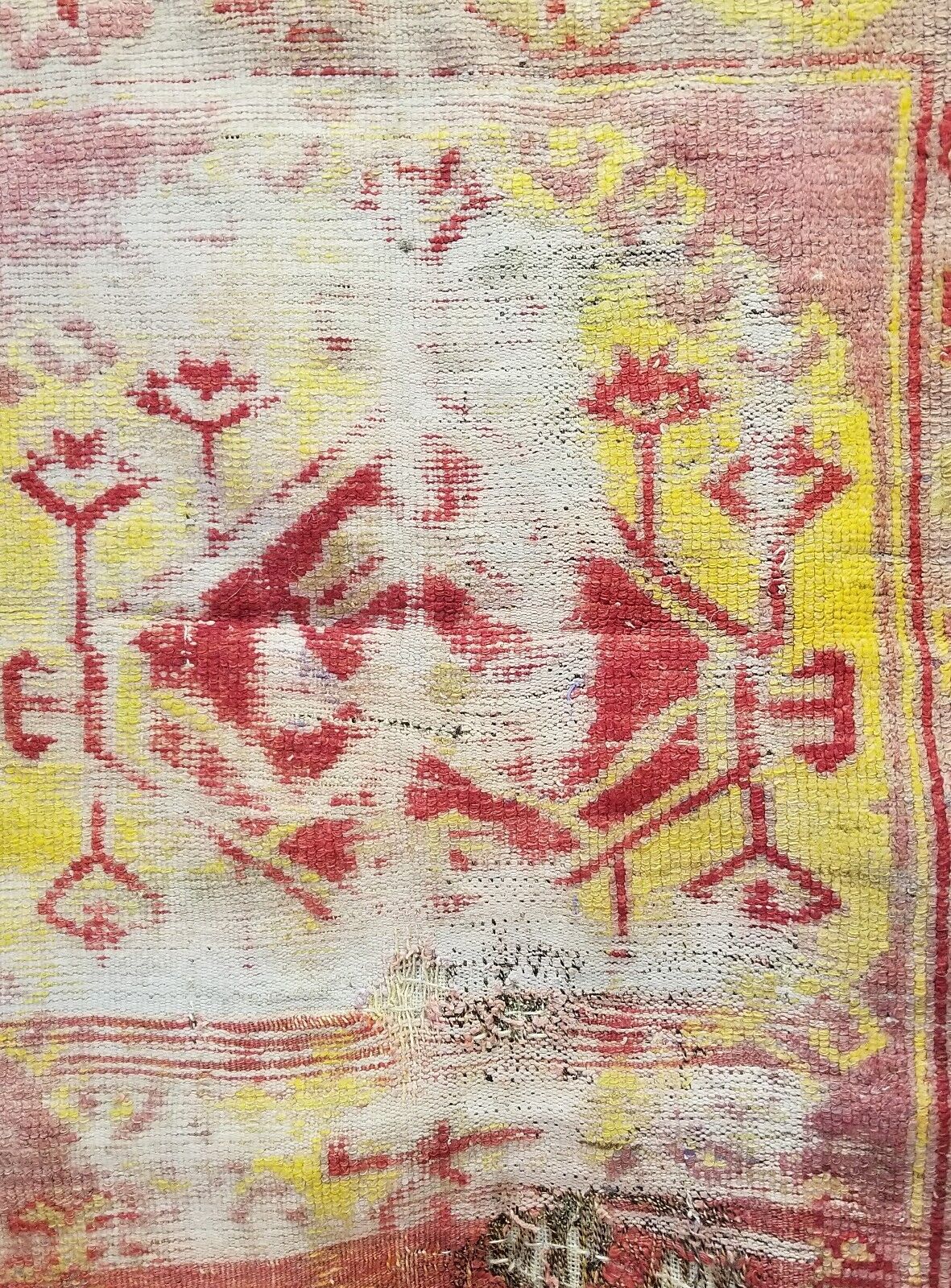 Antique Pre-1900s Wool Pile Prayer Rug 3'x3'6