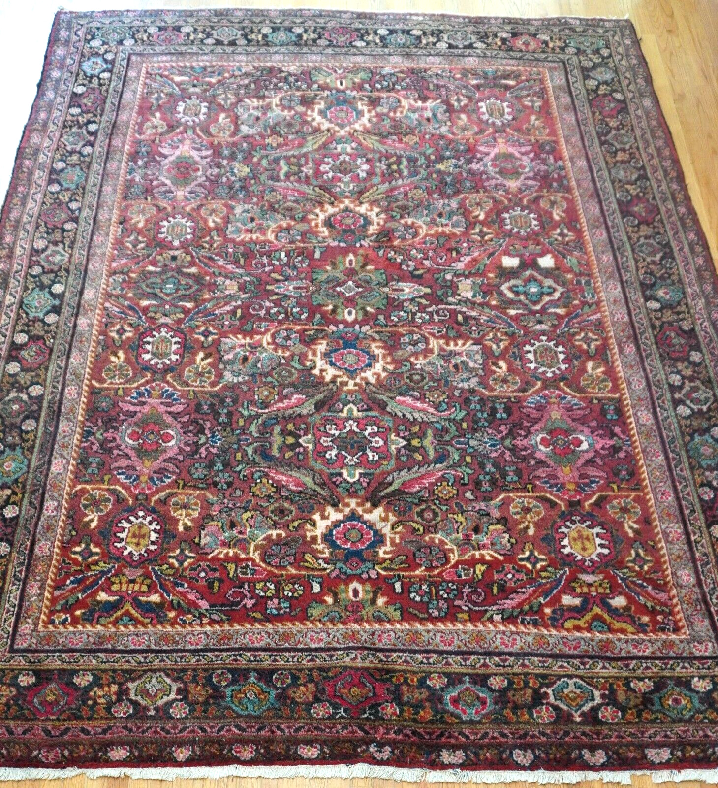 1900s Hand-Knotted Sultanabadd Oriental Rug 8'9"x11'5