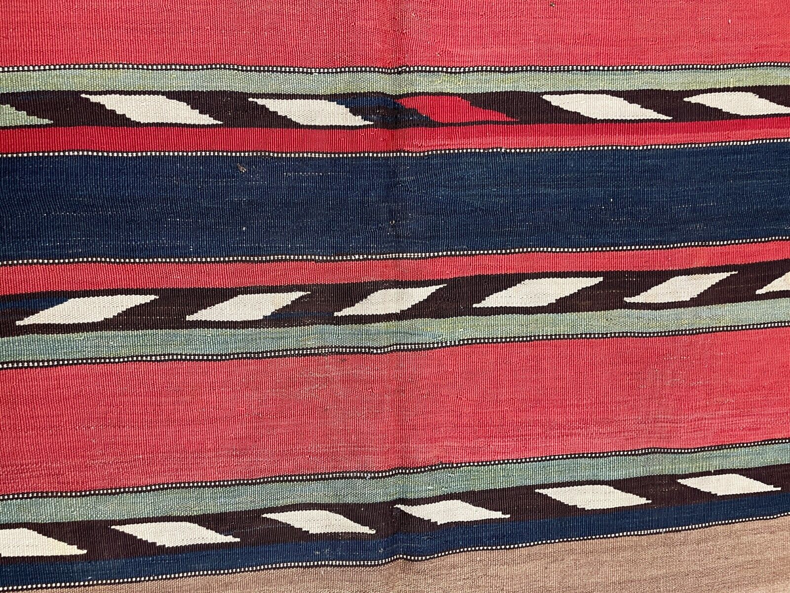 Vintage Turkish Kilim Flatweave Rug, c. 1900, 4'1"x8'6