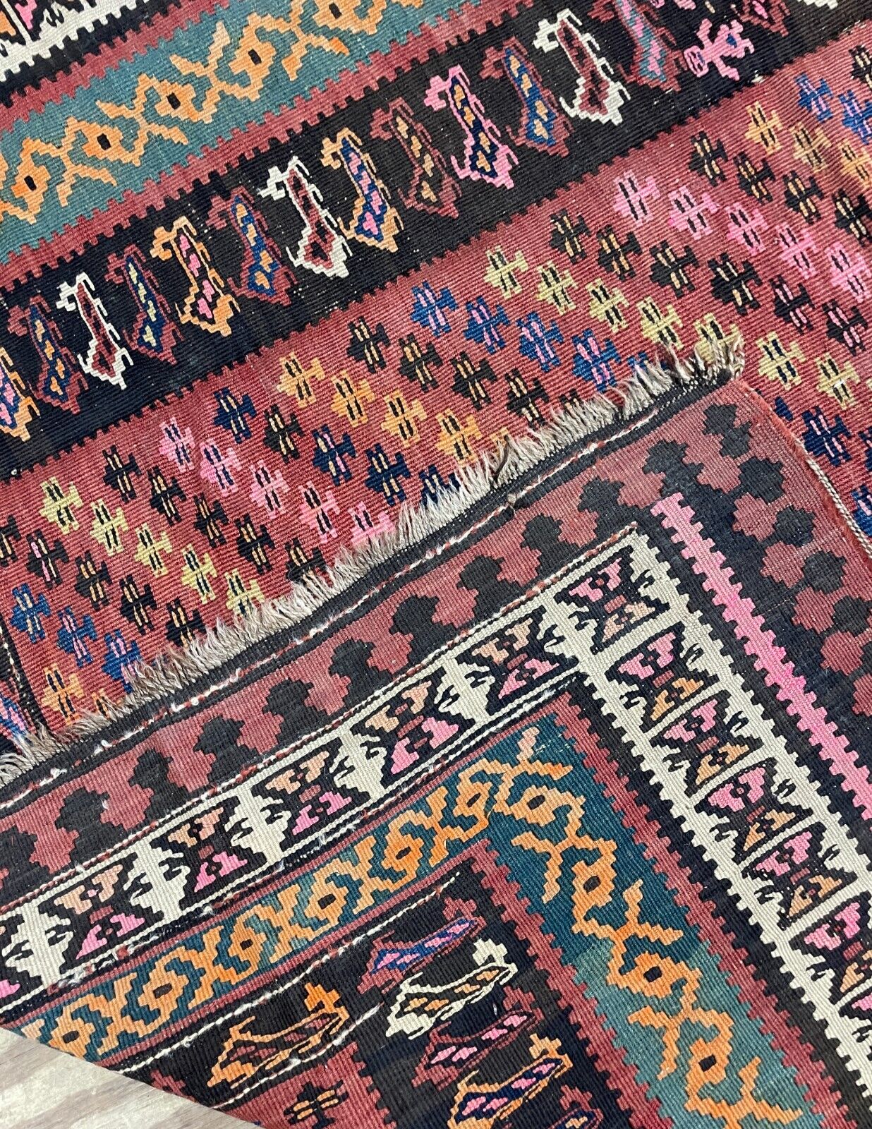 Vintage Turkish Kilim Flat Weave Rug, 5'6" x 10