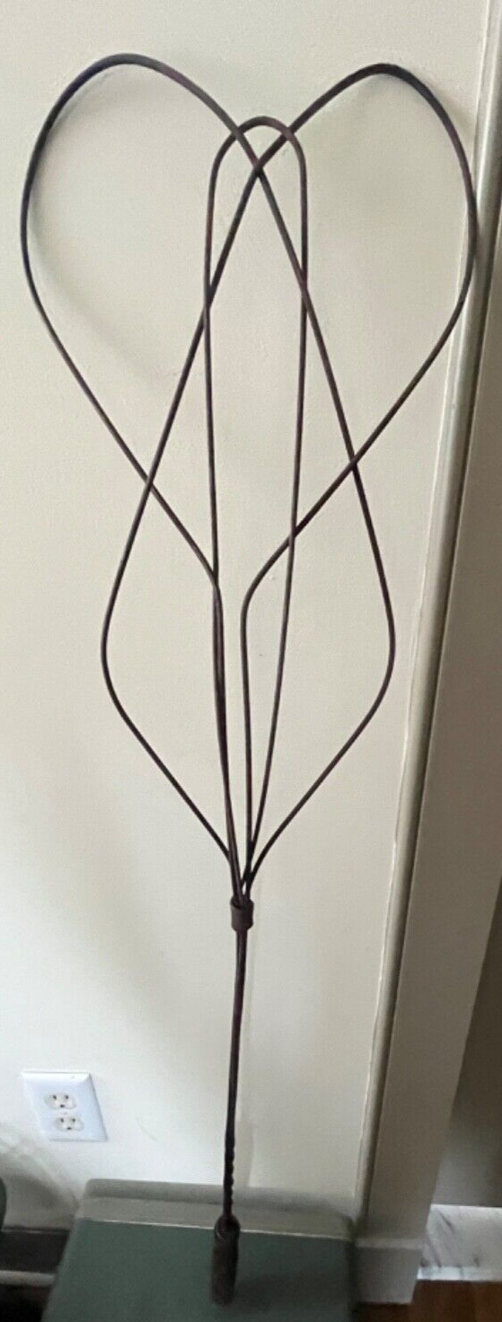 Antique 37-Inch Primitive Wire Rug Beater Art