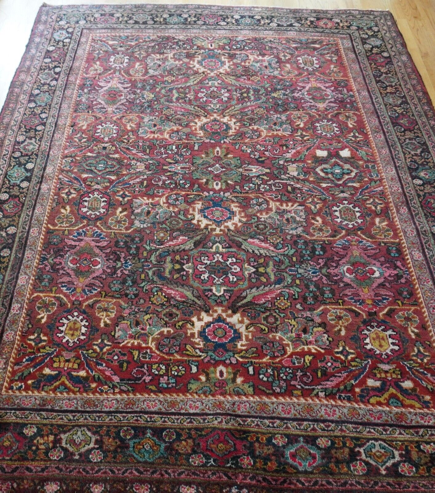 1900s Hand-Knotted Sultanabadd Oriental Rug 8'9"x11'5
