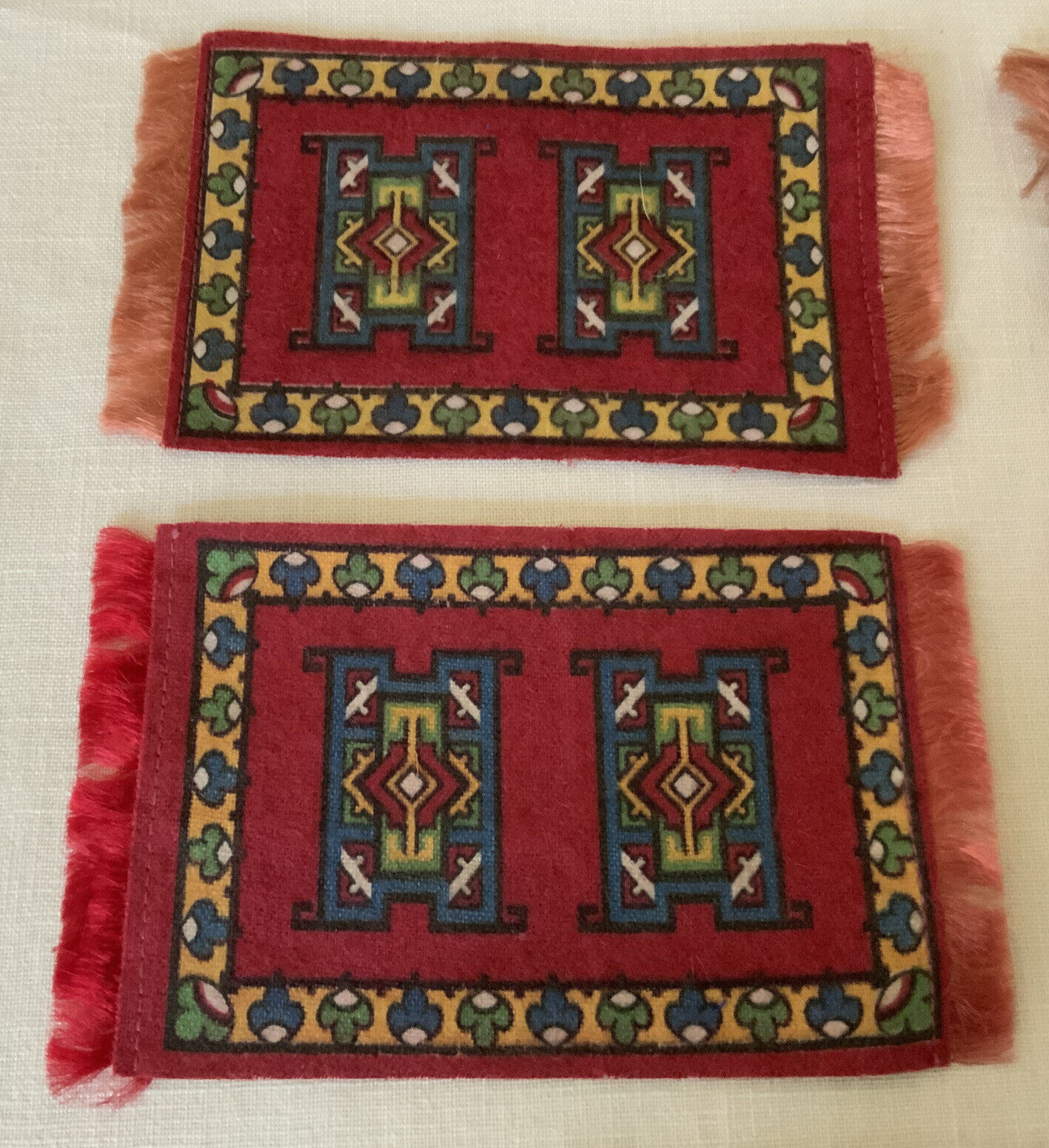 Vintage Early 1900s Felt Dollhouse Rugs Lot of 5