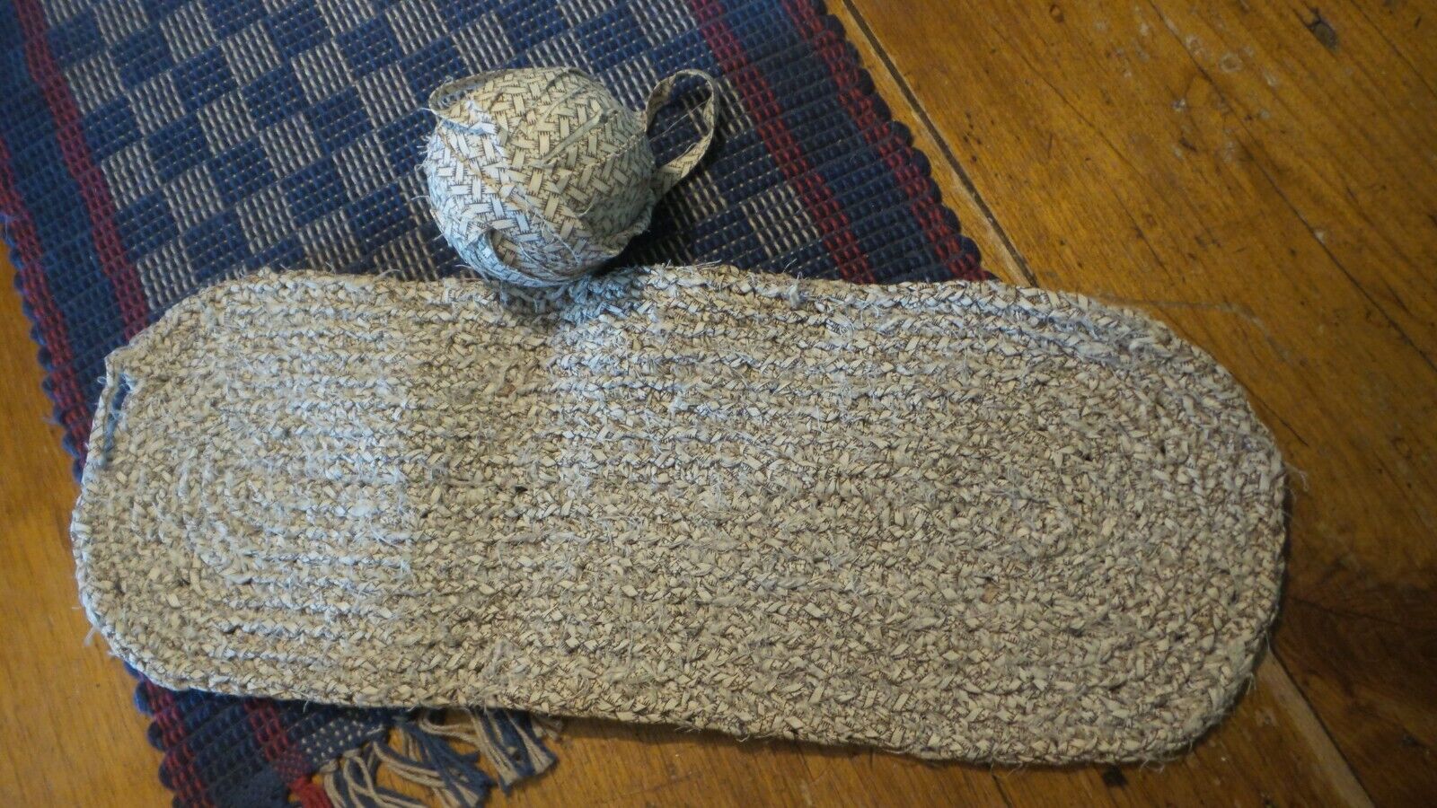 Vintage Unfinished Cotton Table Mat from 1800s