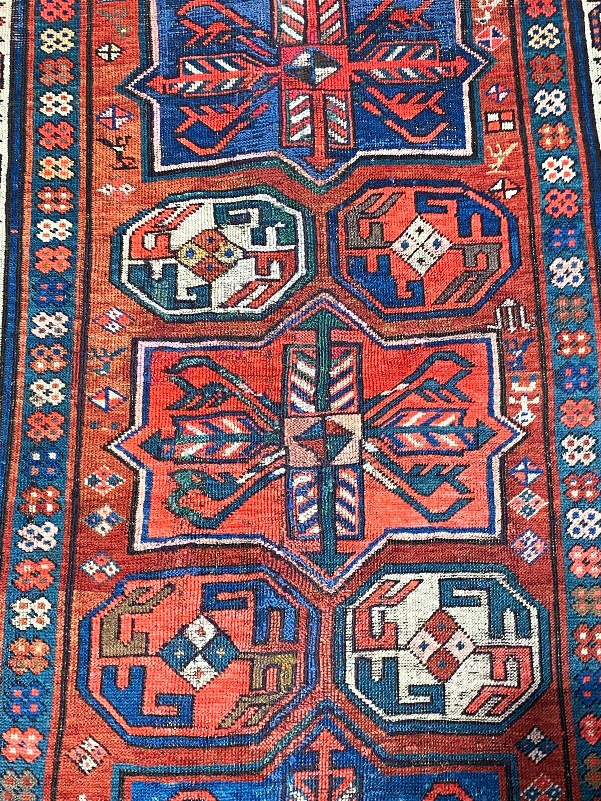 19th Century Hand-Knotted Caucasian Kazak Rug