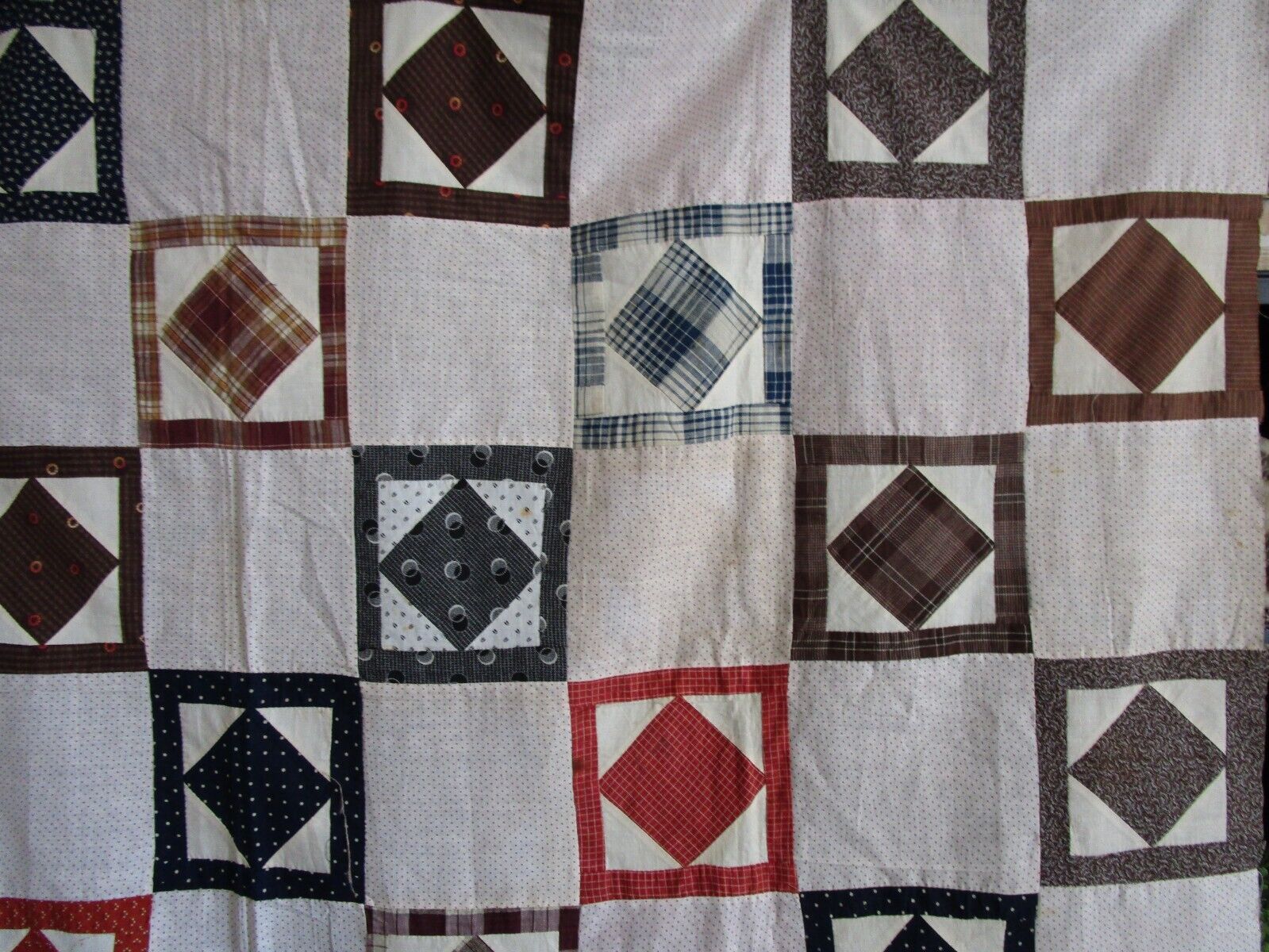 Hand-Pieced Vintage Quilt Top, 60x78 Inches