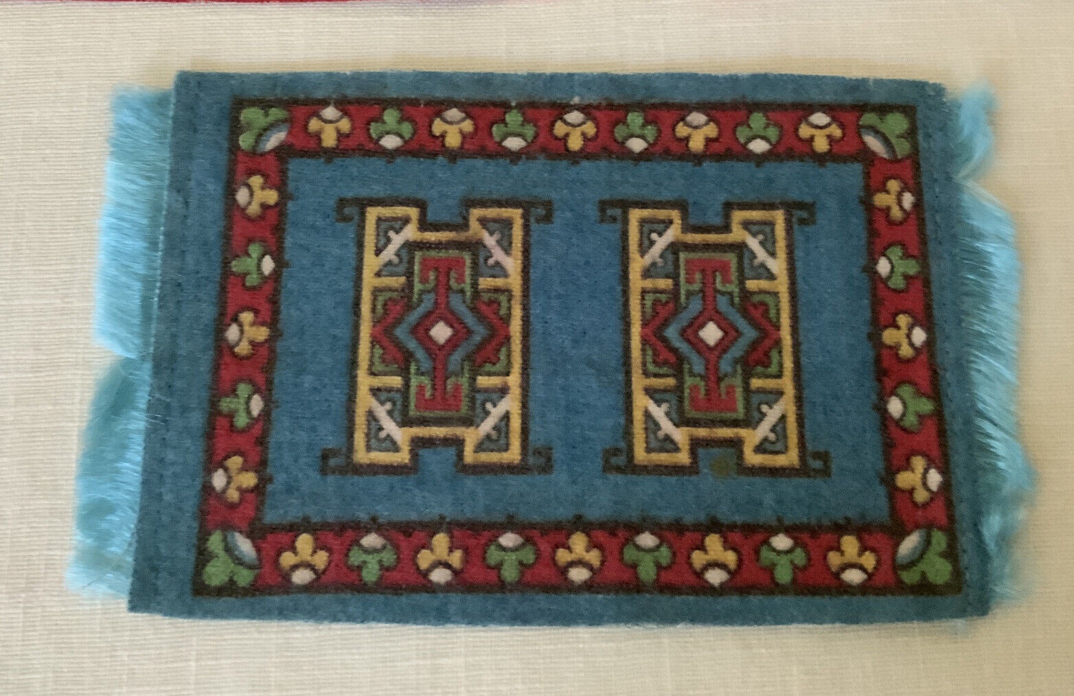 Vintage Early 1900s Felt Dollhouse Rugs Lot of 5