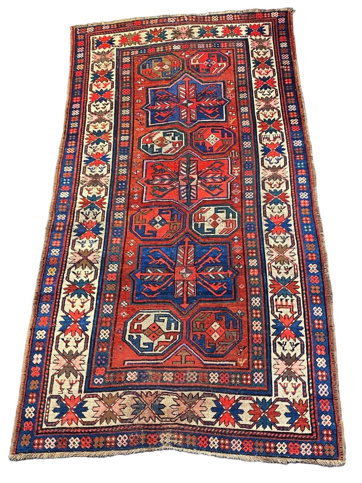 19th Century Hand-Knotted Caucasian Kazak Rug