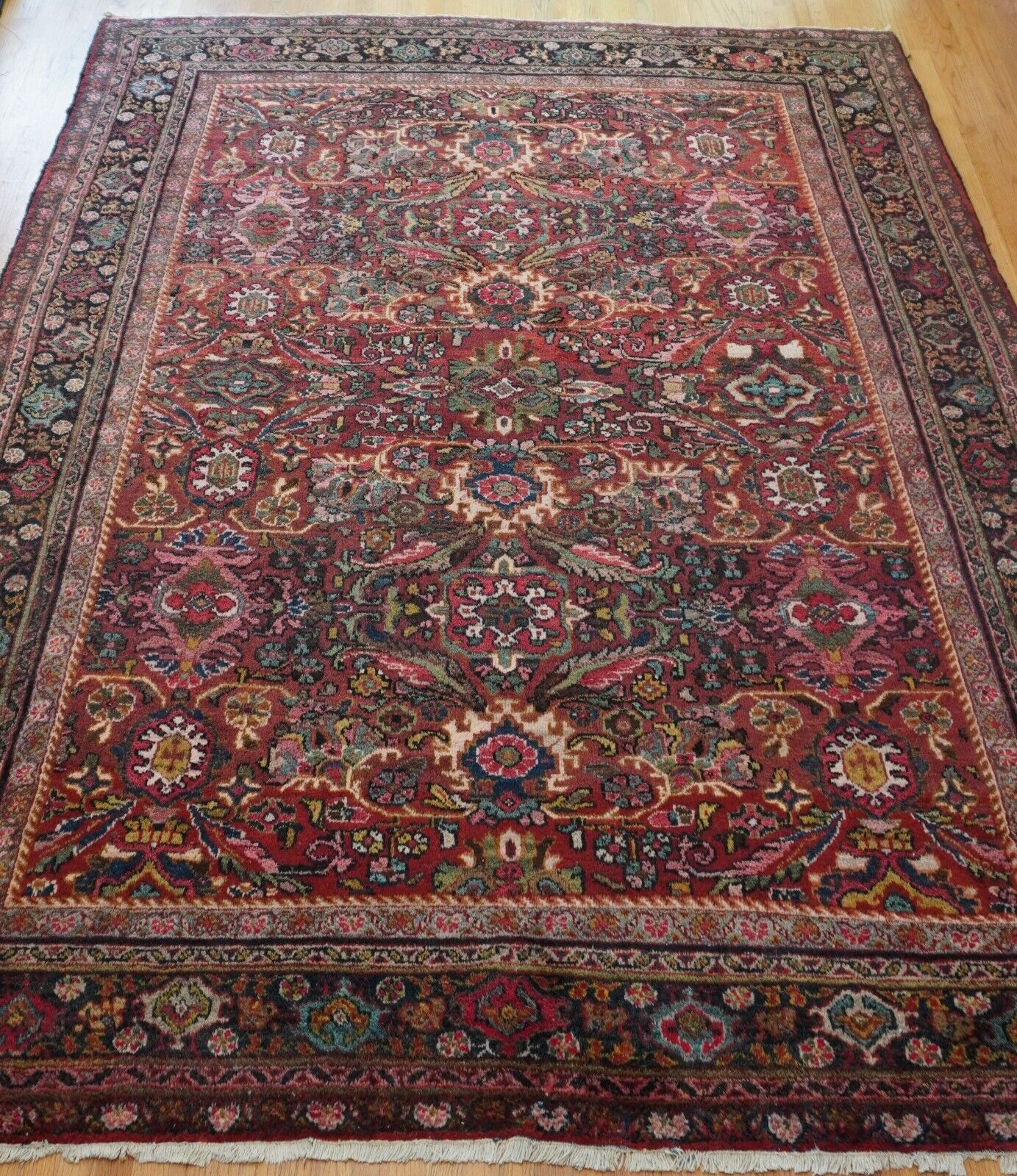 1900s Hand-Knotted Sultanabadd Oriental Rug 8'9"x11'5