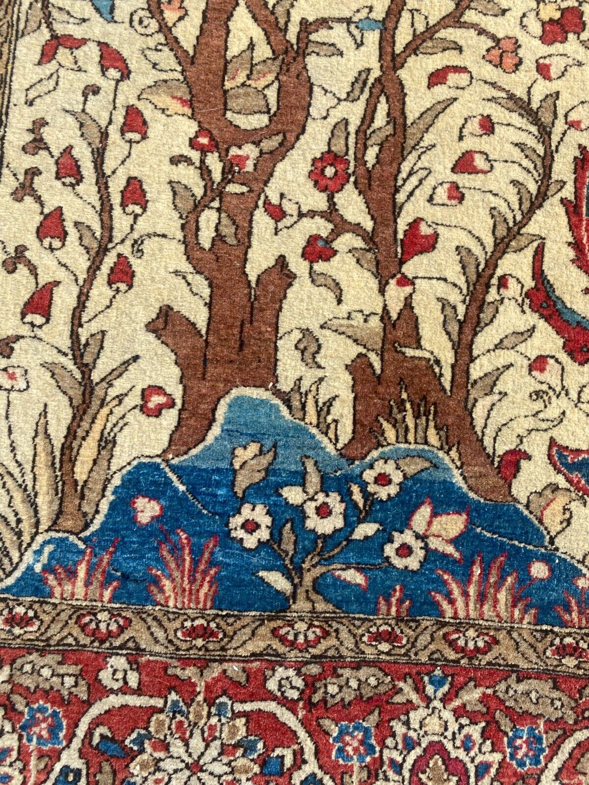 1900s Colorful Tree of Life Antique Rug