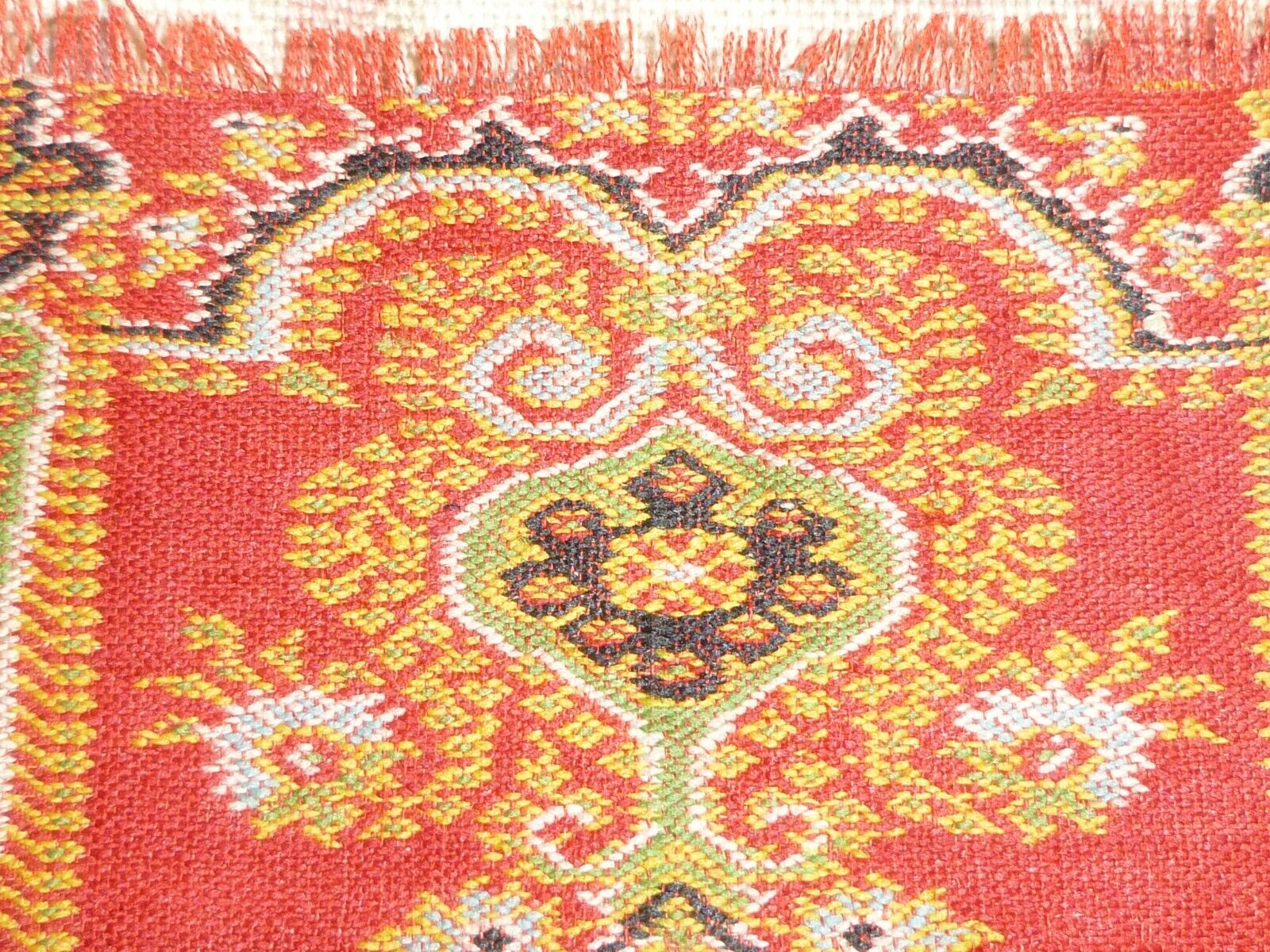 1800s Antique Miniature Paisley Wool Silk Doily