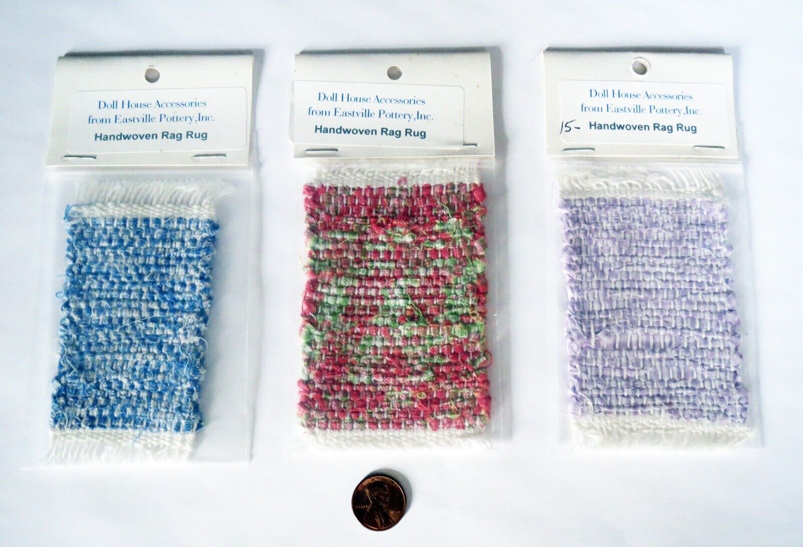 1800s Hand Woven Dollhouse Rag Rugs Set