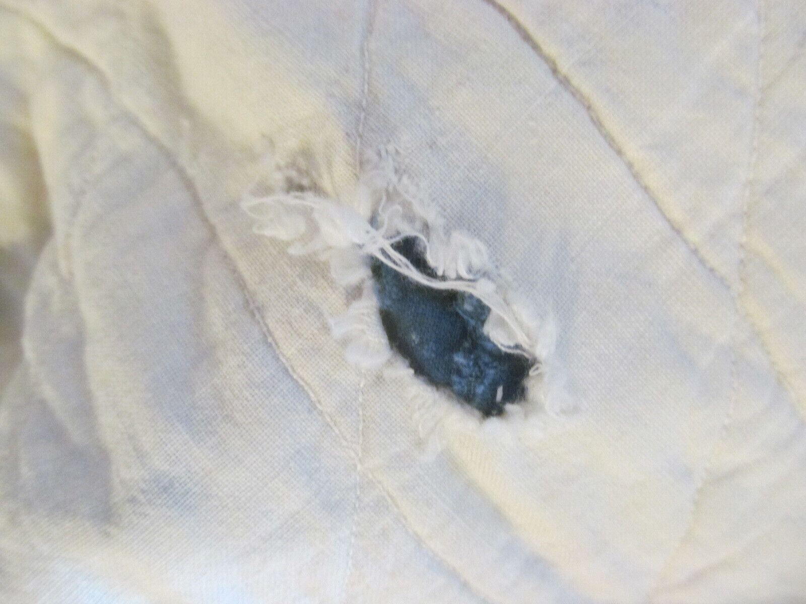 Late 1800s Indigo Blue & White Quilt 78x64