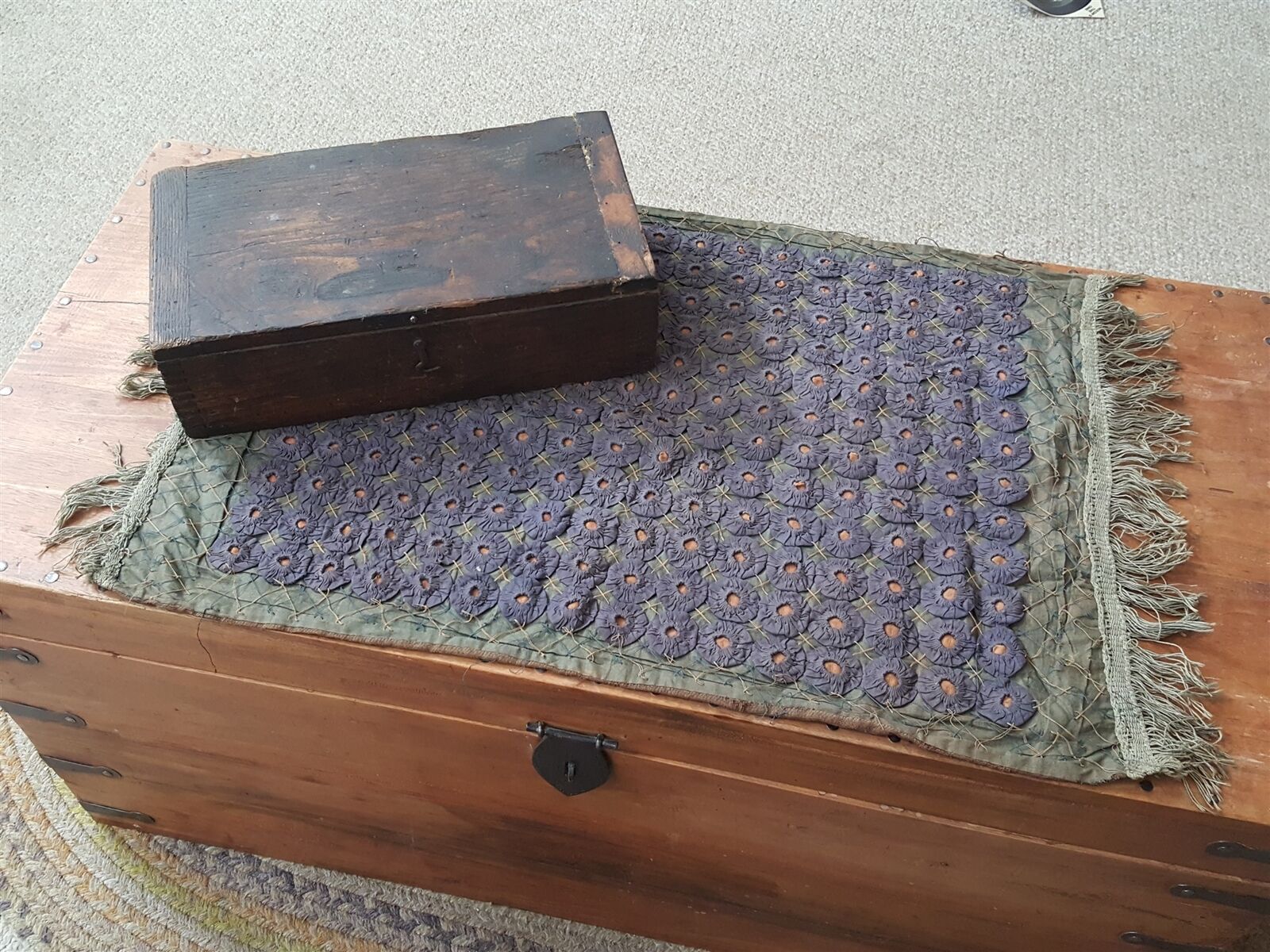 1800s Antique Fabric Table Runner - Americana Decor